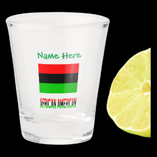 Afroamerikanische Diaspora-Flagge Grün Personalisi Schnapsglas