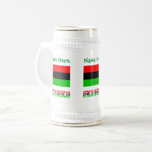 Afroamerikanische / Diaspora-Flagge Grün Persönlic Bierglas