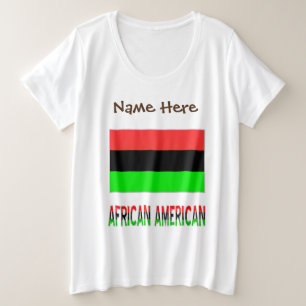 Afroamerikanische Diaspora-Flagge Personalisiert Große Größe T-Shirt