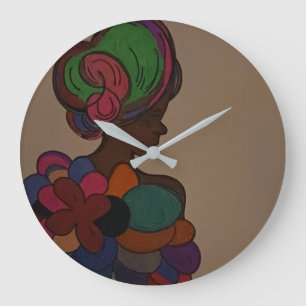 Afroamerikanische Feenwanduhr Große Wanduhr