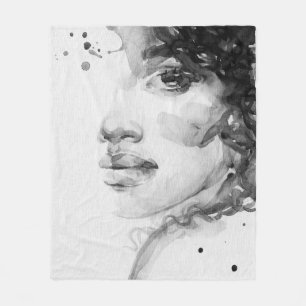 afroamerikanische Frau. Schönheitsmodeillustration Fleecedecke
