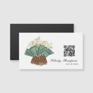 Afroamerikanische Haare und Nägel QR-Code Magnetkarte