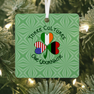 Afroamerikanische Irische Shamrock-Flagge Personal Ornament Aus Metall