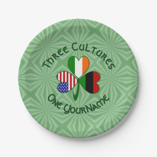 Afroamerikanische Irische Shamrock-Flagge Personal Pappteller