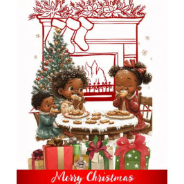 Afroamerikanische Kinder Weihnachtskarte Karte