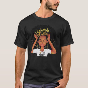 Afroamerikanische Königin Schwarze Frau Mit Einer T-Shirt