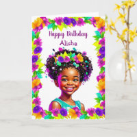 Afroamerikanische Mädchen Geburtstag Personalisier