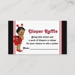 Afroamerikanische Marienkäfer-Windel-Raffle-Ticket Begleitkarte