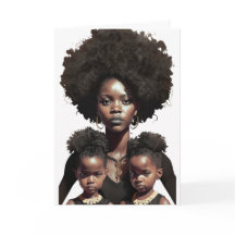 Afroamerikanische Mutter & Zwillinge, Muttertag