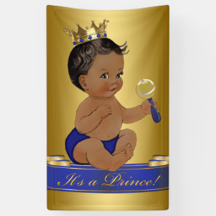Afroamerikanische Prinz-Junge-Baby-Party Banner