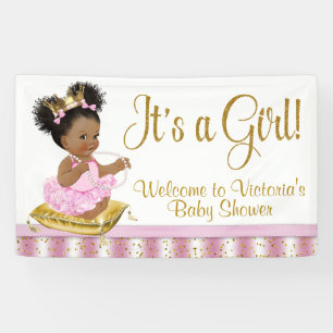 Afroamerikanische Prinzessin Baby Shower Banner