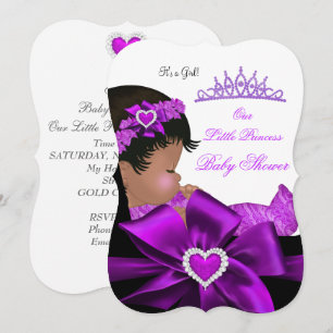 Afroamerikanische Prinzessin Baby Shower Mädchen L Einladung