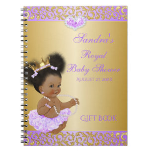 Afroamerikanische Prinzessin Lilac Gold Geschenk G Notizblock