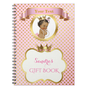 Afroamerikanische Prinzessin Rosa Gold Geschenk Ga Notizblock