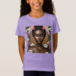 Afroamerikanische Schönheit AI-Kunst T-Shirt