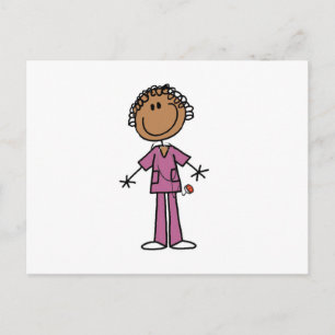 Afroamerikanische weibliche Stockfigur Krankenschw Postkarte