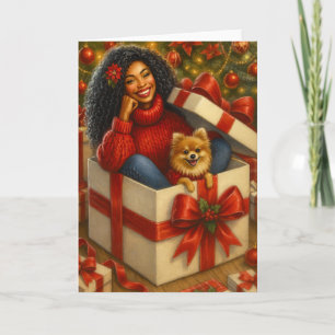Afroamerikanische Weihnachtskarte für Frauen Sch Karte