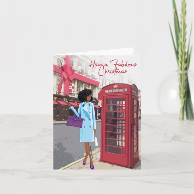 Afroamerikanische Weihnachtskarte Karte (Vorderseite)