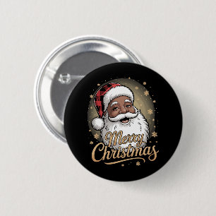 Afroamerikanische Weihnachtspyjamas Weihnachtsmann Button