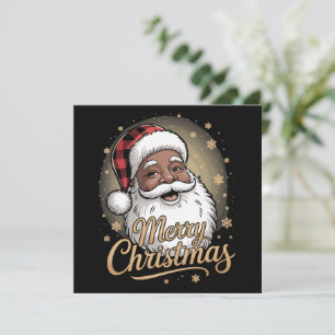 Afroamerikanische Weihnachtspyjamas Weihnachtsmann Feiertagskarte