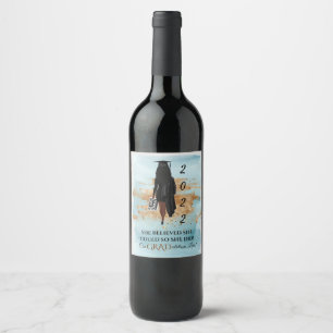 Afroamerikanischer Abschluss Wine Lbl (Dunkle Haut Weinetikett