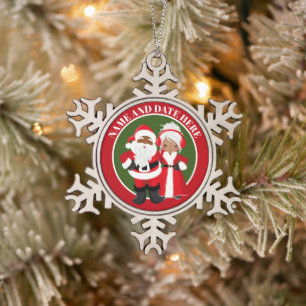 Afroamerikanischer Adminame Schneeflocken Zinn-Ornament