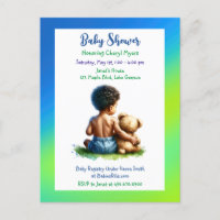 Afroamerikanischer Baby Boy mit Teddy Baby Shower
