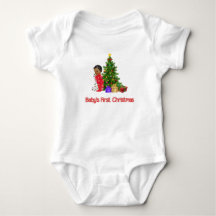 Afroamerikanischer Baby-Boy's First ChristmasT-Shi