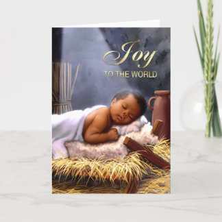 Afroamerikanischer Baby Jesus Weihnachtskarten Feiertagskarte