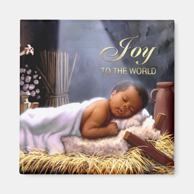 Afroamerikanischer Baby Jesus Weihnachtsmagnete Magnet (Vorne)