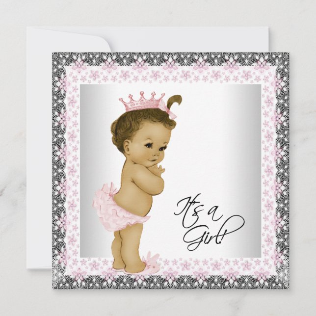 Afroamerikanischer Babydusche Einladung (Vorderseite)