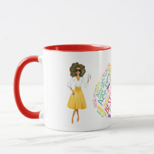 Afroamerikanischer Boss' Day Coffee Tasse Word Art