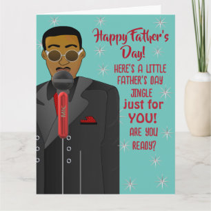 Afroamerikanischer Dad Jingle Singing Father's Day Karte