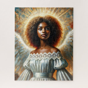 Afroamerikanischer Engel mit Heiligenschein