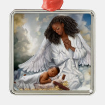 Afroamerikanischer Engel und Baby Jesus