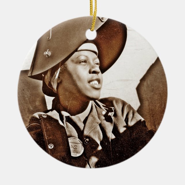 Afroamerikanischer Frauenpatrioten Keramik Ornament (Vorne)