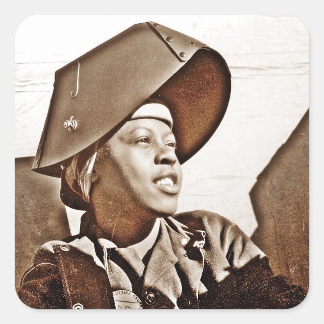Afroamerikanischer Frauenpatrioten Quadratischer Aufkleber (Vorderseite)