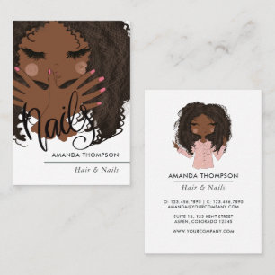 Afroamerikanischer Friseur und Nails Schönheitssal Visitenkarte