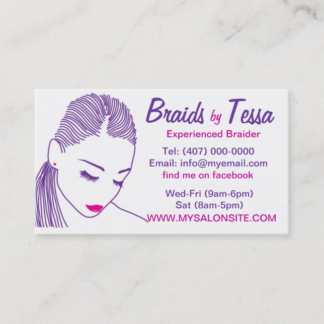 Afroamerikanischer Friseursalon Business Card Terminkarte (Vorderseite)