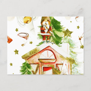 Afroamerikanischer Gnome Angel Weihnachtsgrüße Postkarte