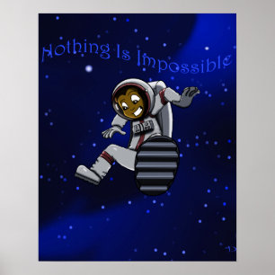 Afroamerikanischer Junge Astronaut Poster