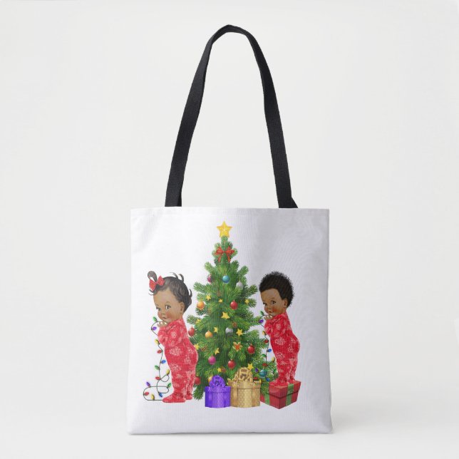 Afroamerikanischer Kinderweihnachtsdienst - Tasche (Vorderseite)