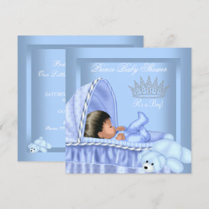 Afroamerikanischer kleiner Prinz Baby Shower Junge Einladung