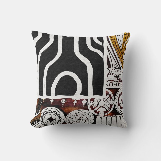 Afroamerikanischer Kwanzaa Style Graphic Kissen (Vorderseite)