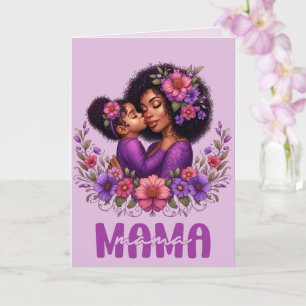 Afroamerikanischer Mama- und Tochter-Muttertag Karte