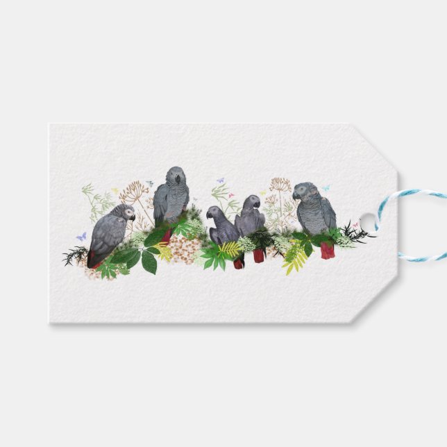 Afroamerikanischer Papagei-Party Geschenkanhänger (Vorderseite (Horizontal))