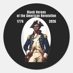 Afroamerikanischer Patriot Soldat im Revolutionskr Runder Aufkleber