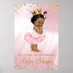 Afroamerikanischer Princess Baby Dusche Begrüßungs Poster
