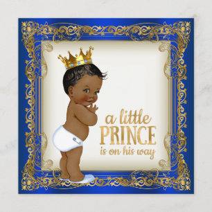 Afroamerikanischer Prinz Ethnic Boy Baby Dusche Einladung