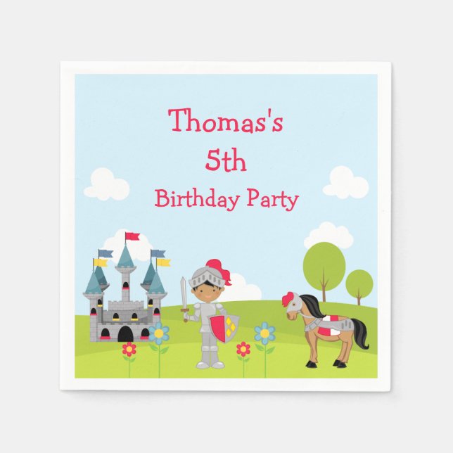 Afroamerikanischer Ritter "Ich ging hin" Serviette (Vorderseite)